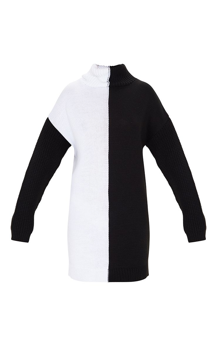 Black & white colour block jumper dress- Pretty Little Thing