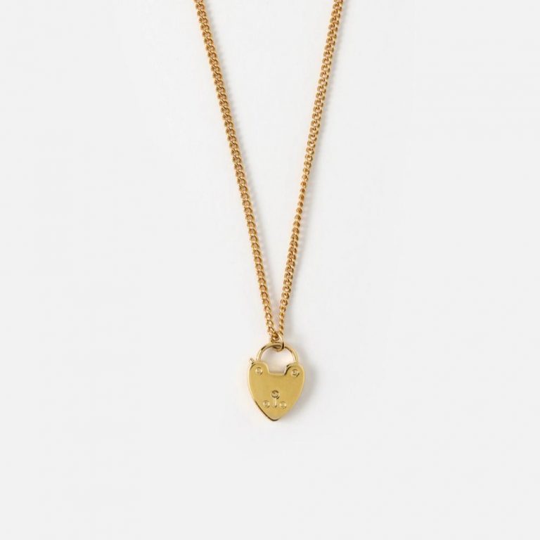 Heart padlock ditsy necklace